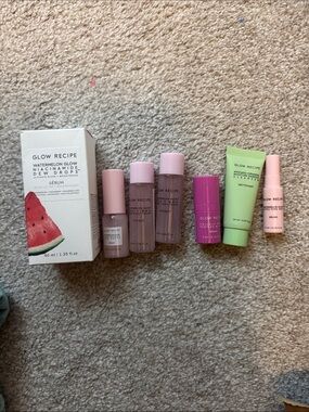 Glow Recipe Mini Dew Drops & Skincare Set Full Size Watermelon Glow New 7 Peices